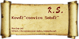 Kovácsovics Sebő névjegykártya